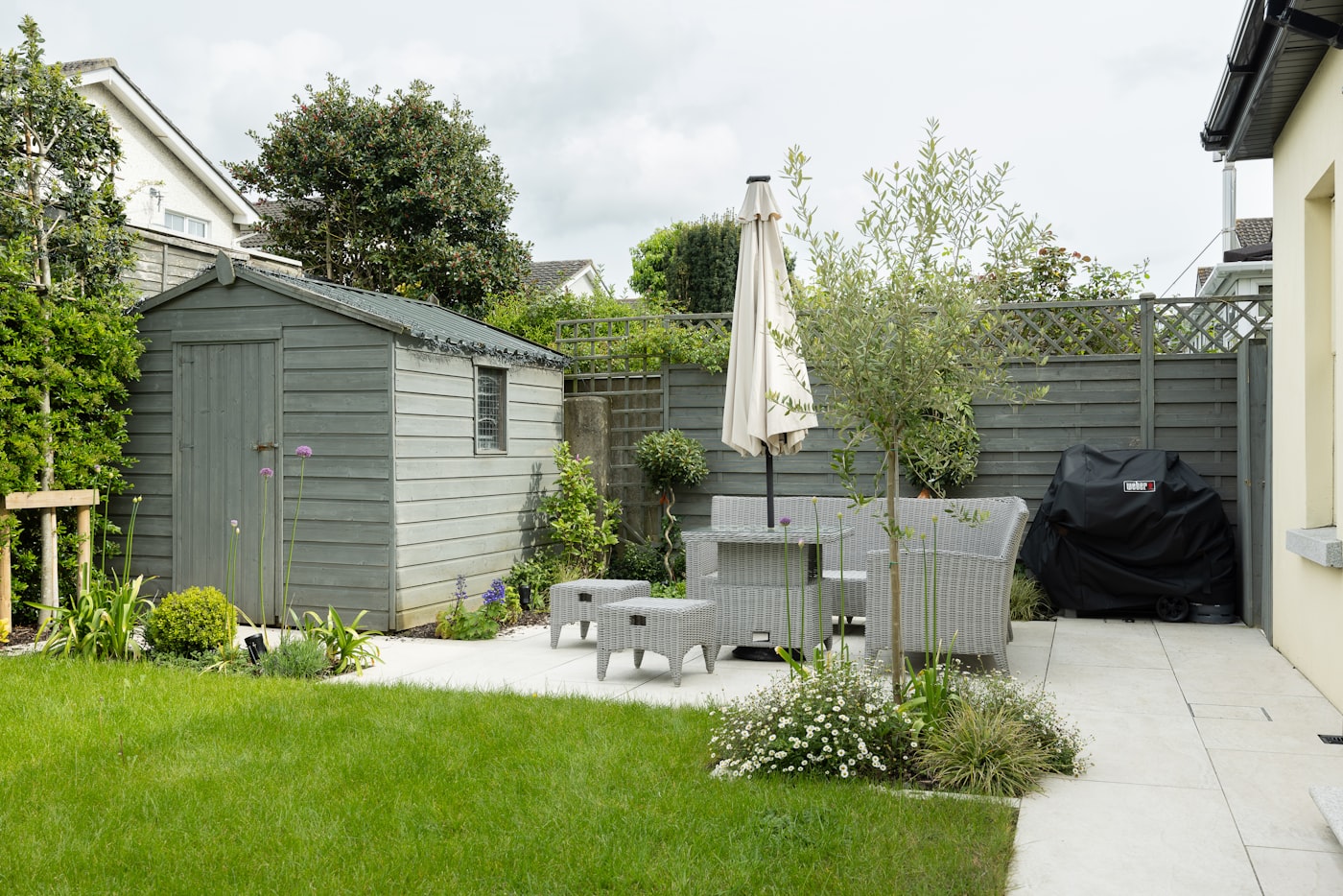 Designed patio with seating